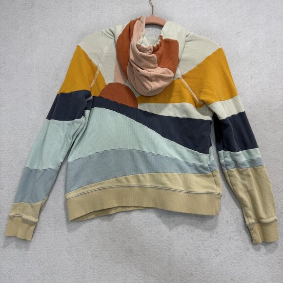 Faherty Hoodie Womens Small Multicolor Sunrise Colorblock Terry Pullover Cotton - Picture 7 of 8